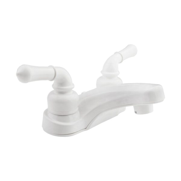 Dura Faucet RV Lavatory Faucet, White, Mid-Arc, 2-Handle