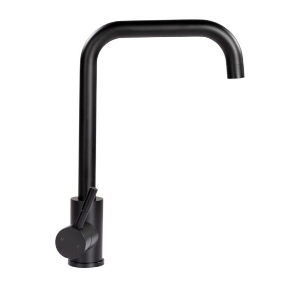 Lippert Stainless Steel Kitchen Faucet, Single-Handle, 90-Degree Angle, Matte Black
