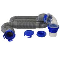 Duraflex 3 Inch Sewer Hose, 15 Feet, Gray, Wire Reinforced, Gator Kit