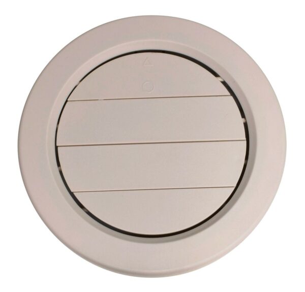 Valterra 5-Inch Round Ceiling Register with Damper, Light Beige