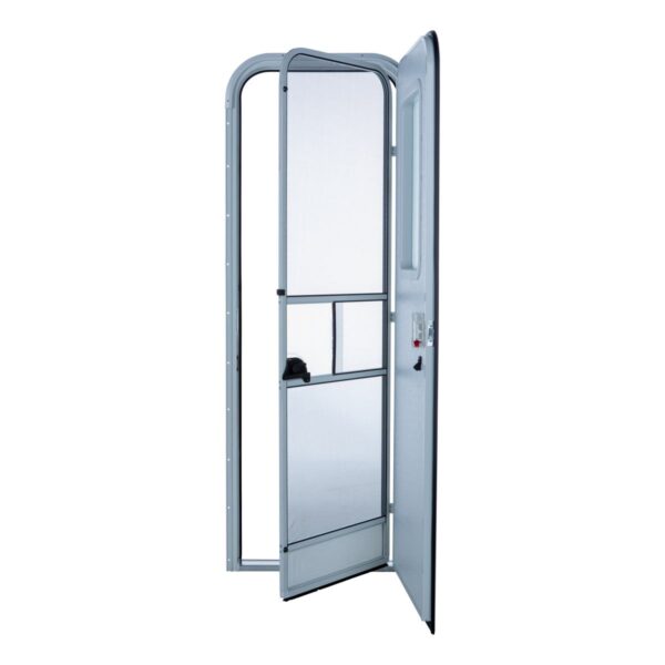 Lippert Radius Entry Door 72 x 30 inch, Polar White, with Screen
