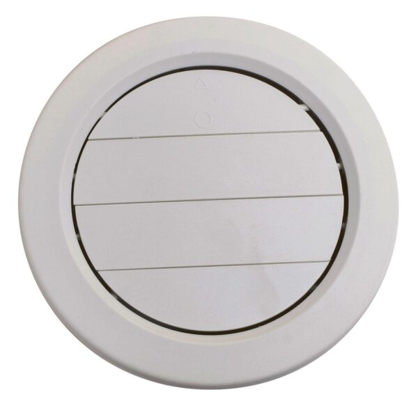 Valterra Heating/Cooling Register, 5" Ceiling, Medium White Plastic, with Damper