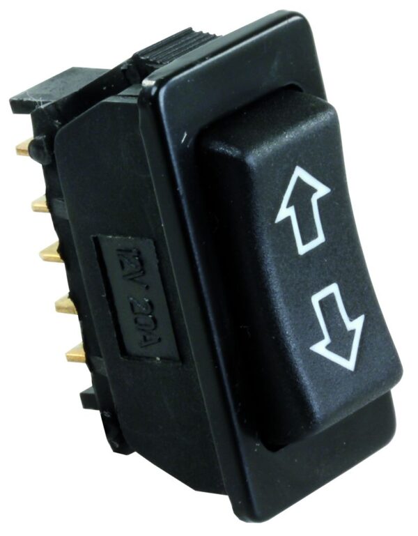 JR Products 12V, 20 Amp On-Off-On Rocker Switch, Single Pole Double Throw