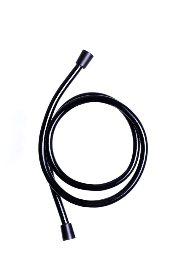 Dura Faucet 60-Inch Black Vinyl Shower Hose with Built-In Connectors