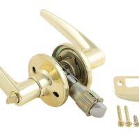 AP Products Entry Door Handle, Privacy Lock, Lever, Gold