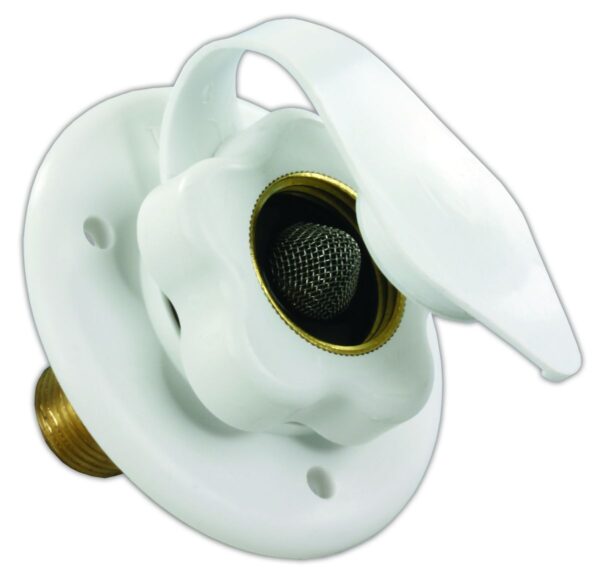 JR Products Fresh Water Inlet, Polar White, Surface Mount