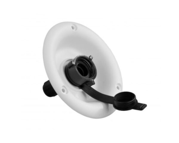 JR Products Fresh Water Inlet, Polar White, Recessed Mount