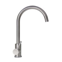 Lippert Single Hole Kitchen Faucet, Stainless Steel, High Arc, Silver