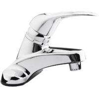 Dura Faucet RV Lavatory Faucet, Chrome, Mid-Arc, Single Lever, 4" Mount