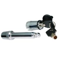 Trimax Keyed Receiver Locking Hitch Pin, 2 Inch, 5/8" Diameter, Silver Chrome