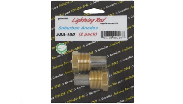 Western Leisure Anode Rod, Zinc Alloy, 2-Pack, Suburban