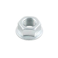 AP Products Steel Hex Flange Lock Nut, 1/2 Inch-20, Zinc Plated, Silver