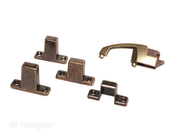 RV Designer 6 Inch Brass Cabinet Catch, Antique Bronze