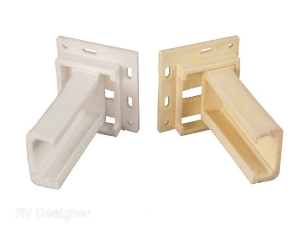 RV Designer 1 Inch Adjustable Drawer Slide Socket, White, Set of 2