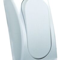 JR Products Rocker Switch, SPST, Constant, 5-13A, White