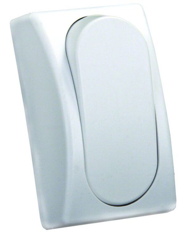 JR Products Rocker Switch, SPST, Constant, 5-13A, White