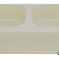 Valterra Large Twin Pet Dish, Glow-in-the-Dark, White/Green with Rubber Base