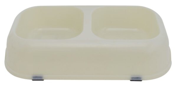 Valterra Large Twin Pet Dish, Glow-in-the-Dark, White/Green with Rubber Base
