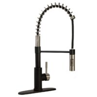 Dura Faucet RV Kitchen Pull-Out Faucet, Matte Black and Silver