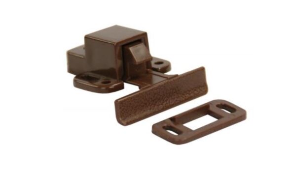 JR Products Concealed Positive Door Catch, Plastic, Brown