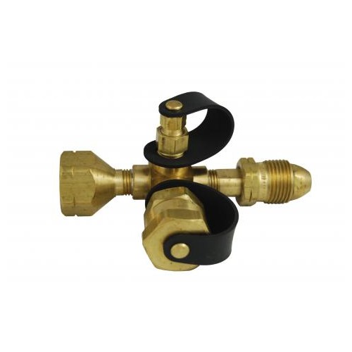 Marshall Excelsior Propane Splitter, Male POL to Tee, Dual 1 Inch-20 Male