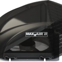 MaxxAir II Roof Vent Cover, 14 x 14 Inch, Dome, Three-Sided Vented, Smoke