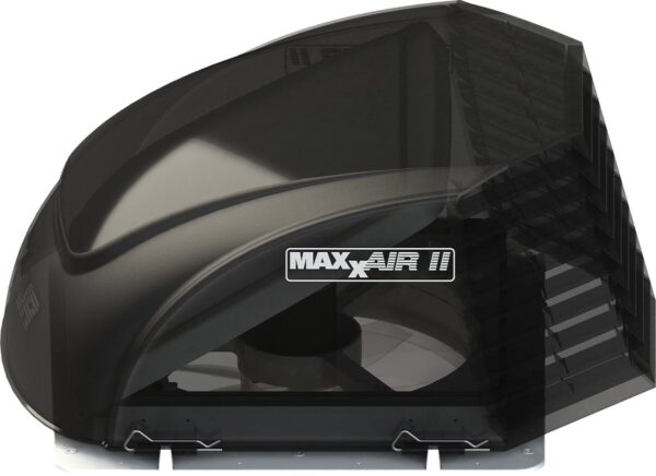 MaxxAir II Roof Vent Cover, 14 x 14 Inch, Dome, Three-Sided Vented, Smoke