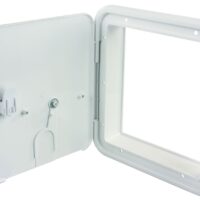 JR Products Lockable Access Door, 8.5 x 8 Inch, Polar White