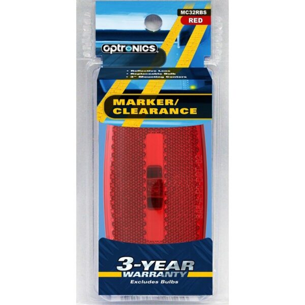 Optronics Clearance Light, Oval Red, 4x2 Inch, Incandescent