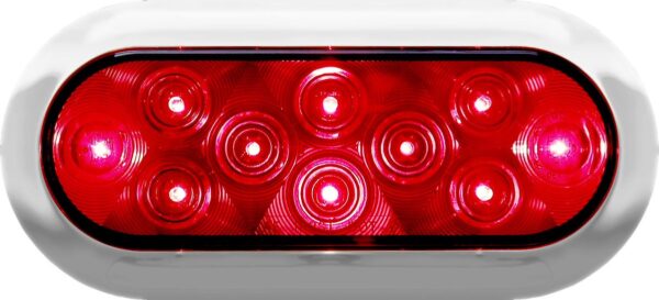 Peterson Stop/Tail/Turn Trailer Light, Oval, 7.5 x 3.25 Inch, Red