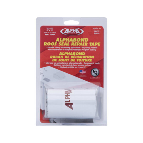 Lippert Roof Repair Tape, White, 10 Feet x 4 Inches, Double-Sided