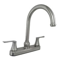 Empire Kitchen Faucet, Two-Lever, 8" Deck, High-Arc Gooseneck Spout, Brushed Nickel