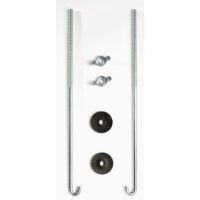 East Penn Battery Hold-Down Bolt, J-Type, 8 Inches, Steel, Silver, Set of 2