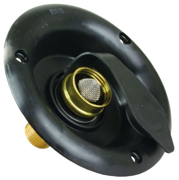 JR Products Fresh Water Inlet, Black, Recessed Mount, 3-1/2 Inch