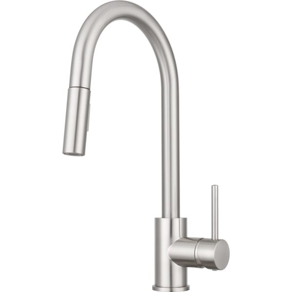 Dura Faucet Hi-Arc Single-Lever Pull-Out RV Kitchen Faucet, Brushed Nickel