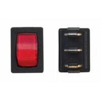 Valterra Triple Rocker Switch Panel Black, 16 Amp, Red Illuminated