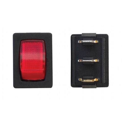 Valterra Triple Rocker Switch Panel Black, 16 Amp, Red Illuminated