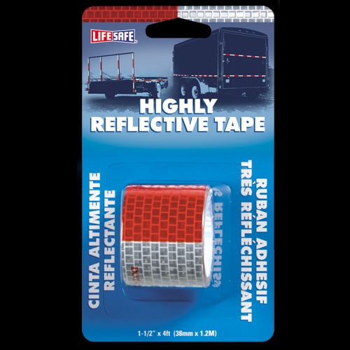 Reflective Tape, Red/Silver, 4 Foot by 1.5 Inch Roll