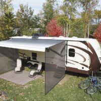 Lippert Solera Super Shade RV Sunshade, 10 Feet Length, 19 Feet Drop, Black