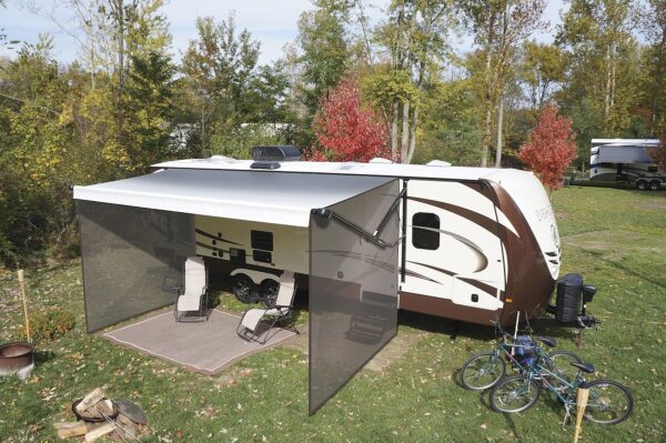 Lippert Solera Super Shade RV Sunshade, 10 Feet Length, 19 Feet Drop, Black
