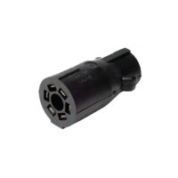 Demco 7 Blade to 6 Pin Round Trailer Wiring Adapter, Black