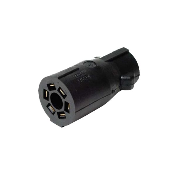 Demco 7 Blade to 6 Pin Round Trailer Wiring Adapter, Black