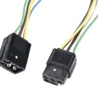 Hopkins 6-Pin Pop-Up Camper Connector with 12-Inch Leads, Black