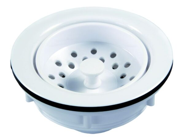 JR Products Sink Strainer, 3.5" to 4" Plastic with Hardware