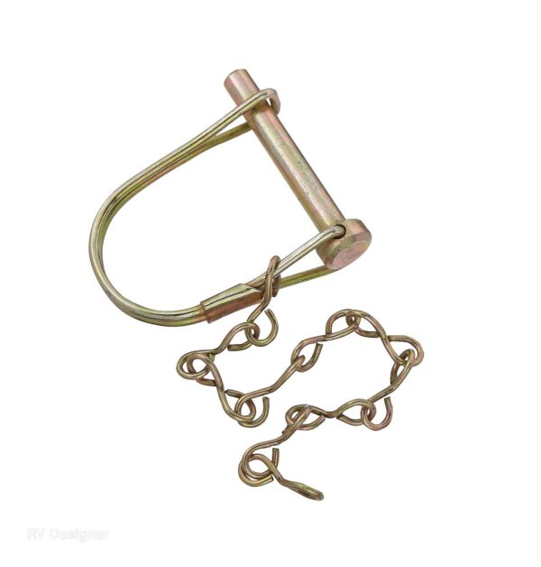 RV Designer Coupler Safety Pin, 1/4 x 1-3/8 Inch, Gold