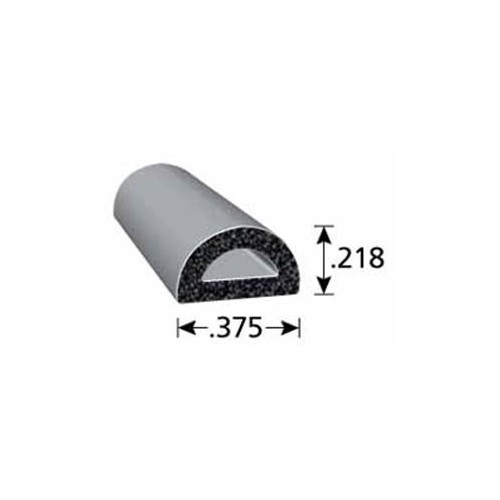 Trim-Lok Weather Stripping, EPDM Rubber, 0.218" x 3/8" Adhesive-Backed, 50 ft