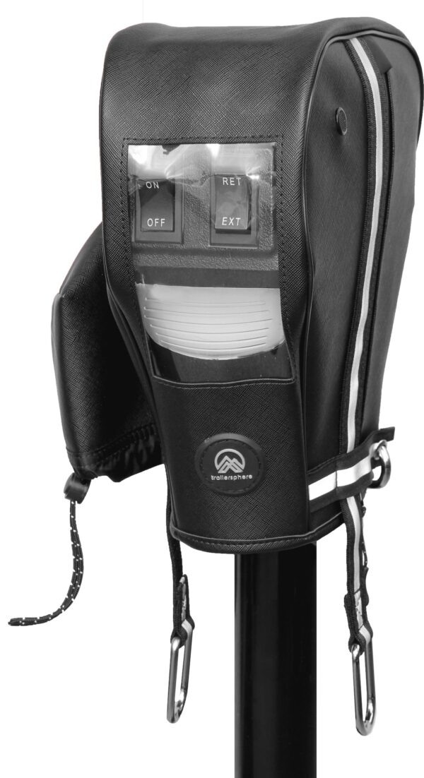 Trailersphere Tongue Jack Cover, LCI Electric Jack, Black