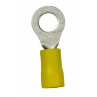 WirthCo 1/4 Inch Ring Terminal, 12–10 Gauge, Yellow, Pack of 100