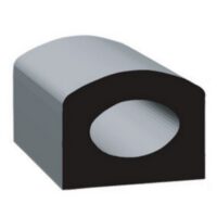Clean Seal D-Seal Window Channel, Black, Adhesive, 5/8" x 1/2", 50 Feet