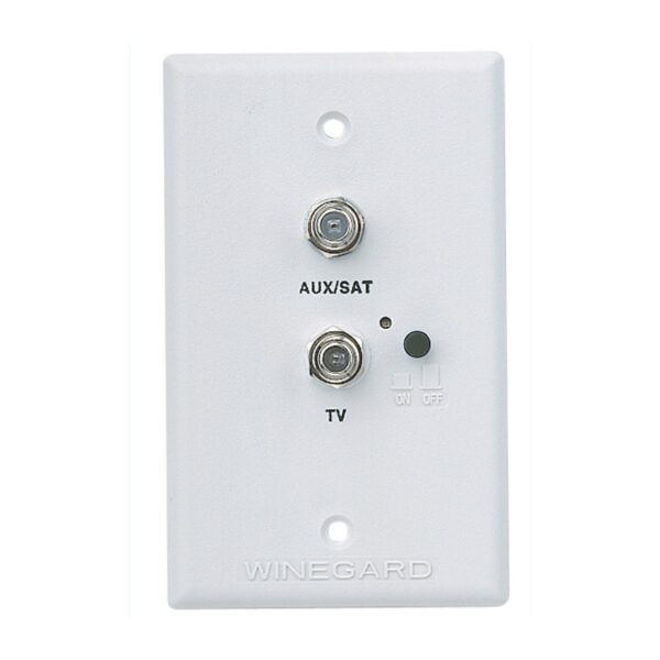 Winegard Antenna Wall Plate Power Supply, 12 Volt DC, White, with Splitter